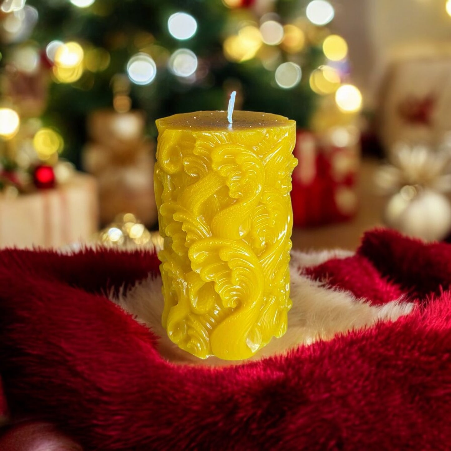 Decorative bees wax candle